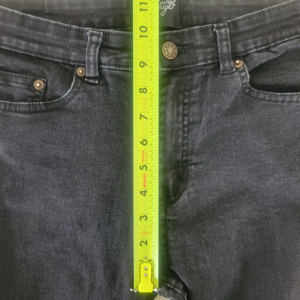 Reclaimed Vintage Jeans Womens 32 Black Denim Mid Rise Skinny Distressed 28x29.5